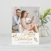 Moderne prettige kerstfotografie feestdagenkaart (Staand voorkant)