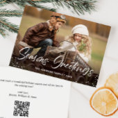 Moderne prettige kerstfotografie feestdagenkaart