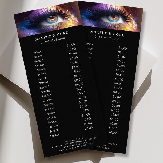 Moderne Prijslijst Salon Make-up Foto Rack Card Reclamekaart