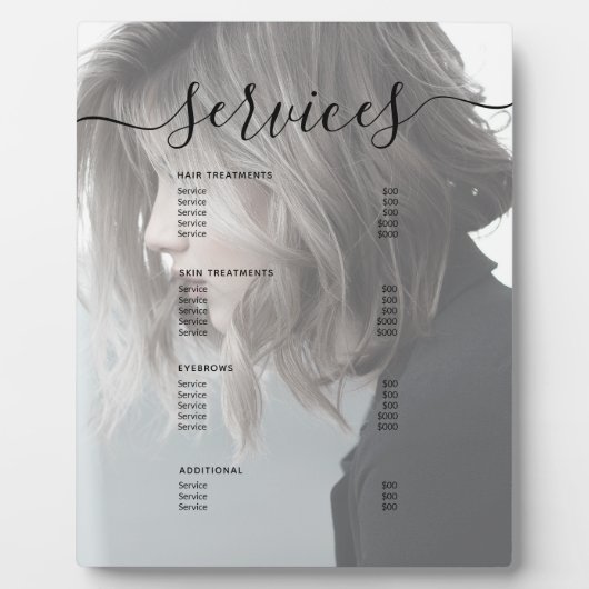 Moderne Prijslijst van het menu Prijs van het menu Fotoplaat (Voorkant)