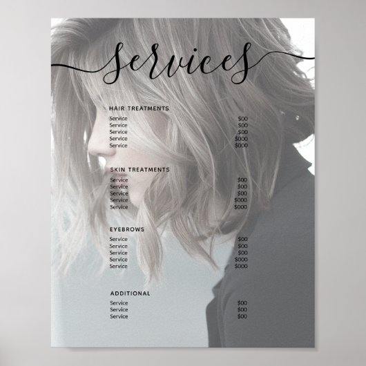 Moderne Prijslijst van het menu Prijs van het menu Poster (Voorkant)