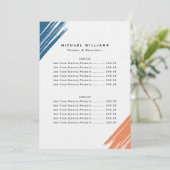 Moderne prijslijst voor gebruikers menu (Staand voorkant)