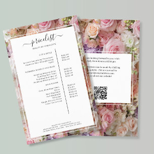Moderne Prijslijstfolder Bloemensalon met QR-code Flyer