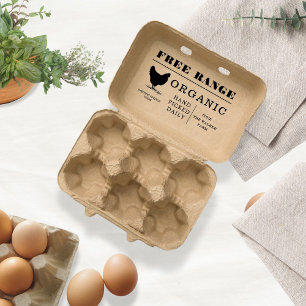 Moderne Print Free Range Egg Carton Stamp Rubberstempel