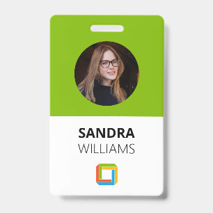 Moderne Print Professional Green Custom Employee-I Badge