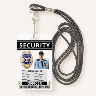 Moderne Print Security Officer Custom Employee-ID Badge
