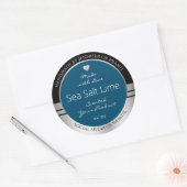 Moderne Product Verpakkingsetiketten Zwart Zilver Ronde Sticker (Envelop)