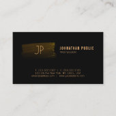Moderne Professional Black en Gold Monogrammen Visitekaartje (Voorkant)