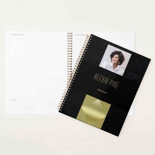 Moderne Professional Black Gold Photo Business Planner (Display)
