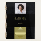 Moderne Professional Black Gold Photo Business Planner (Voorkant)