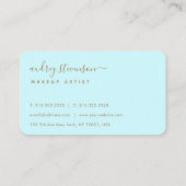 Moderne Professional Blue Gold Handtekening Visitekaartje (Achterkant)