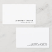 Moderne Professional Classy Simple Design White Visitekaartje (Voorkant / Achterkant)
