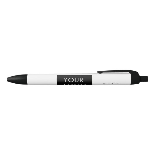 Moderne Professional Company Business Logo White Zwarte Inkt Pen (Bovenkant)