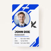 Moderne Professional Corporate Manager ID Badge (Voorkant)