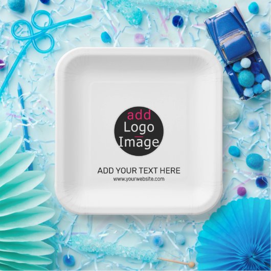 Moderne Professional Custom Business Chic White Papieren Bordje (Feest)