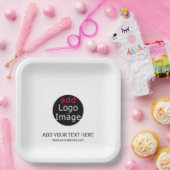 Moderne Professional Custom Business Chic White Papieren Bordje (Feest)