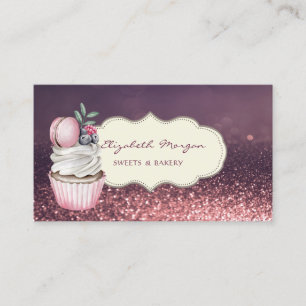 Moderne professional, Glitter Bokeh, Cupcake Macar Visitekaartje