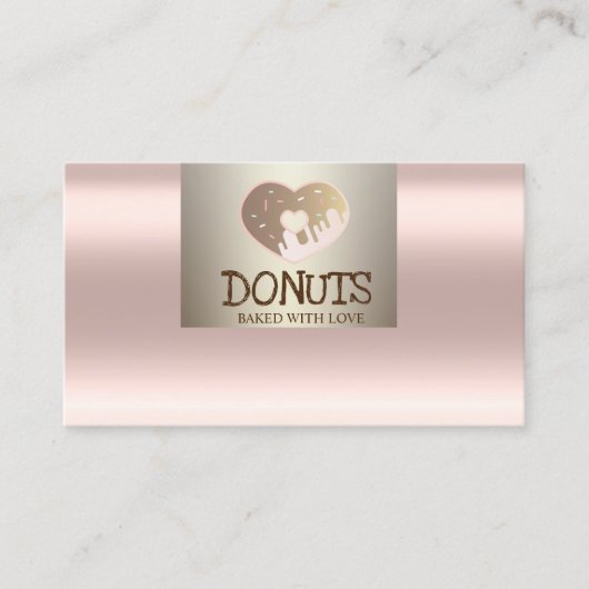 Moderne professional, Roos Gold, donuts, bakkerij Visitekaartje (Voorkant)