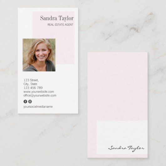 Moderne professional voegt uw Logo onroerend goed Visitekaartje (Voorkant / Achterkant)