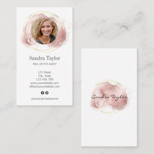 Moderne professional voegt uw Logo Real Estate Bus Visitekaartje (Voorkant / Achterkant)