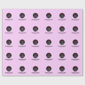 Moderne Professioneel Aangepast merk Checker Roze Cadeaupapier (Vlak)