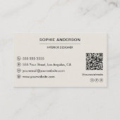 Moderne Professionele Aangepaste Foto QR Code Visitekaartje (Achterkant)