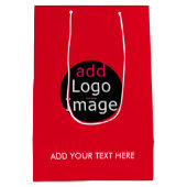 Moderne professionele aanpasbare zakelijke rood medium cadeauzakje (Achterkant)