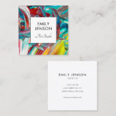 Moderne professionele artiest vierkante visitekaartje (Voorkant / Achterkant)