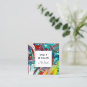 Moderne professionele artiest vierkante visitekaartje (Staand voorkant)