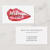Moderne, professionele artist Red Lips Visitekaartje (Voorkant / Achterkant)