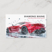 Moderne professionele auto detaillering wassen sch visitekaartje (Voorkant)