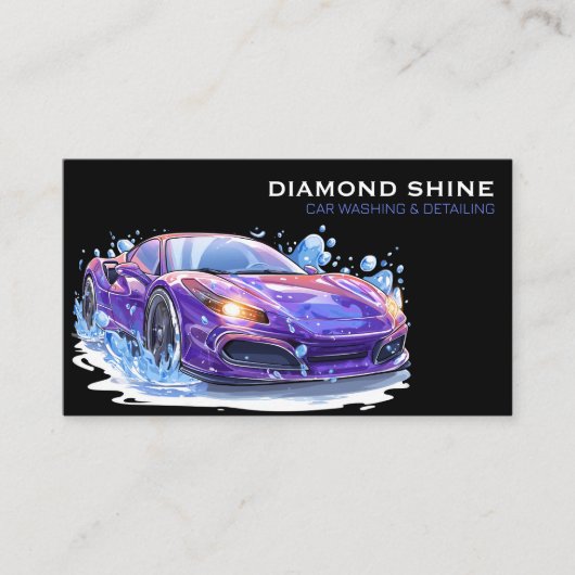 Moderne professionele autowasserij reiniging visitekaartje (Voorkant)