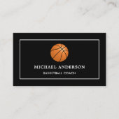 Moderne professionele basketbalcoach voor zwarte s visitekaartje (Voorkant)