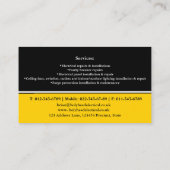 Moderne professionele binnenlandse elektricien visitekaartje (Achterkant)