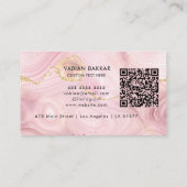 Moderne Professionele Blush Roze Agaat Logo QR Cod Visitekaartje (Achterkant)