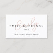 Moderne Professionele Blush Roze Script Naam QR Co Visitekaartje (Voorkant)