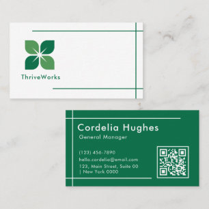 Moderne Professionele Bold Green Leaf Elegance Sch Visitekaartje