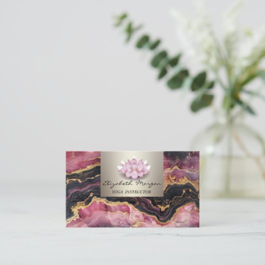 Moderne Professionele Charming, Lotus, Bourgondisc Visitekaartje (Staand voorkant)