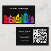 Moderne professionele chauffeur aangepaste QR-code Visitekaartje (Voorkant / Achterkant)