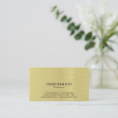 Moderne professionele, creatieve Gold Striped Luxe Visitekaartje (Staand voorkant)