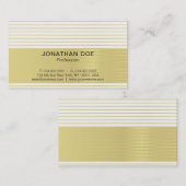 Moderne professionele, creatieve Gold Striped Luxe Visitekaartje (Voorkant / Achterkant)
