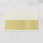 Moderne professionele, creatieve Gold Striped Luxe Visitekaartje (Achterkant)
