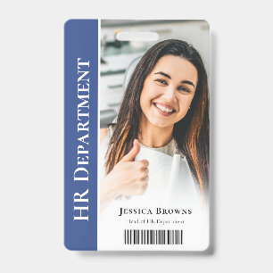 Moderne professionele deep blue personeelsfoto badge