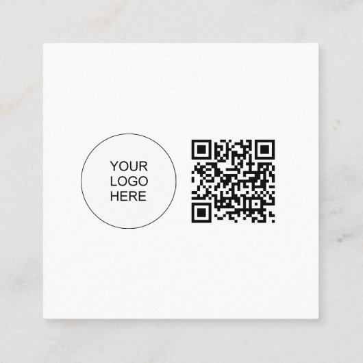 Moderne Professionele Eenvoudige Sjabloon QR Code Vierkante Visitekaartje (Achterkant)