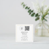 Moderne Professionele Eenvoudige Sjabloon QR Code Vierkante Visitekaartje (Staand voorkant)