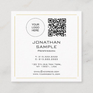 Moderne Professionele Eenvoudige Sjabloon QR Code Vierkante Visitekaartje