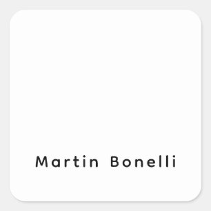 Moderne professionele effen aangepaste eigen naam vierkante sticker
