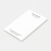 Moderne professionele effen zwart-wit klassiek post-it® notes (Schuin)
