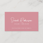 Moderne Professionele Elegante Blush Roze Script N Visitekaartje (Voorkant)