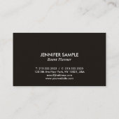 Moderne professionele elegante evenementenplanner visitekaartje (Achterkant)